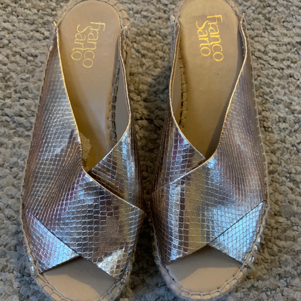 Gold wedge sandal